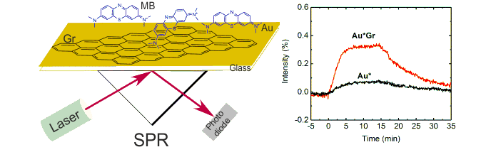 Small molecule binding to graphene using SPR